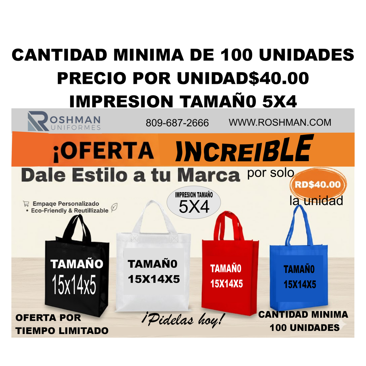 BOLSAS DE POLIPROPILENO 15X14X5